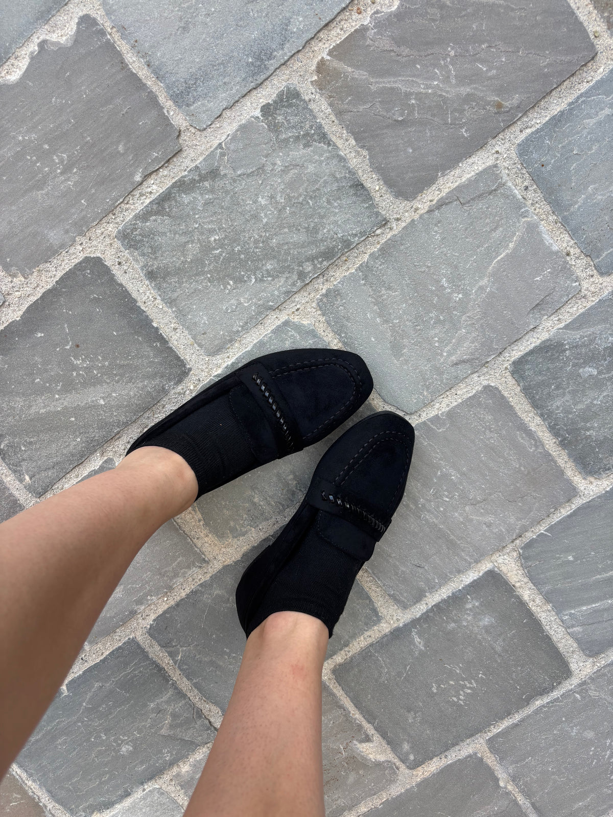 Mocassins noirs en suédine